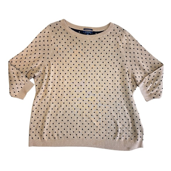 Lands End Polka Dot 100% Cotton Sweater 2XL - Picture 4 of 9